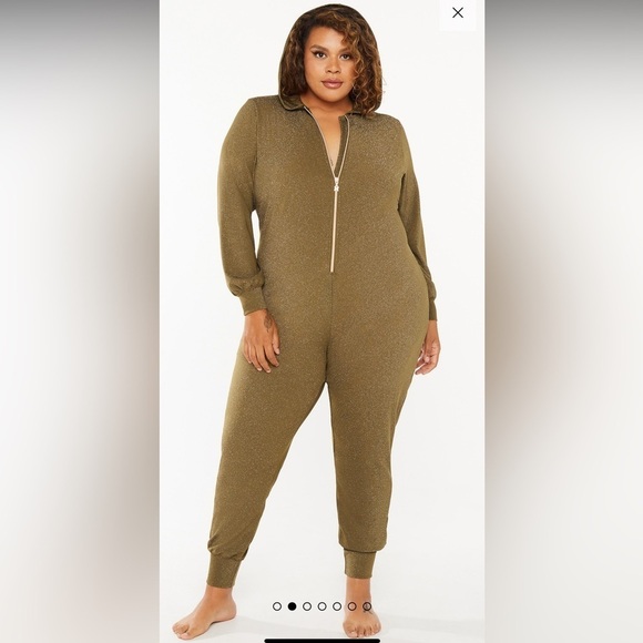Savage X Fenty Sleep & Shine Hooded Onesie in Olive Green - Picture 1 of 13